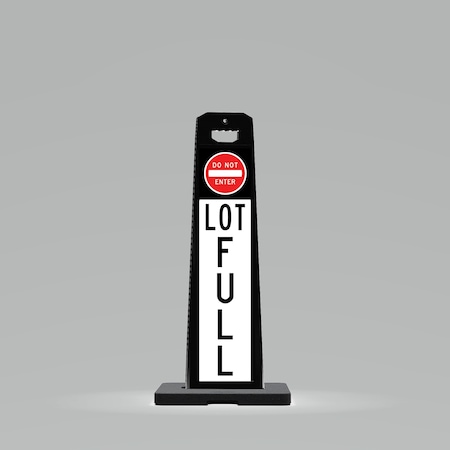 Plasticade 44.5x17.5x9in. Outdoor Standing Panel Sign, Double-Sided, LOT FULL, 9 lb UV4109-BK-PRK3